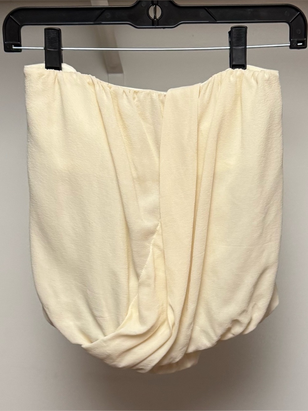alice + olivia cream chiffon strapless top
